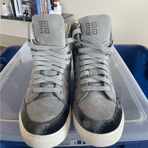 Givenchy Gray and Black High-Top Sneakers